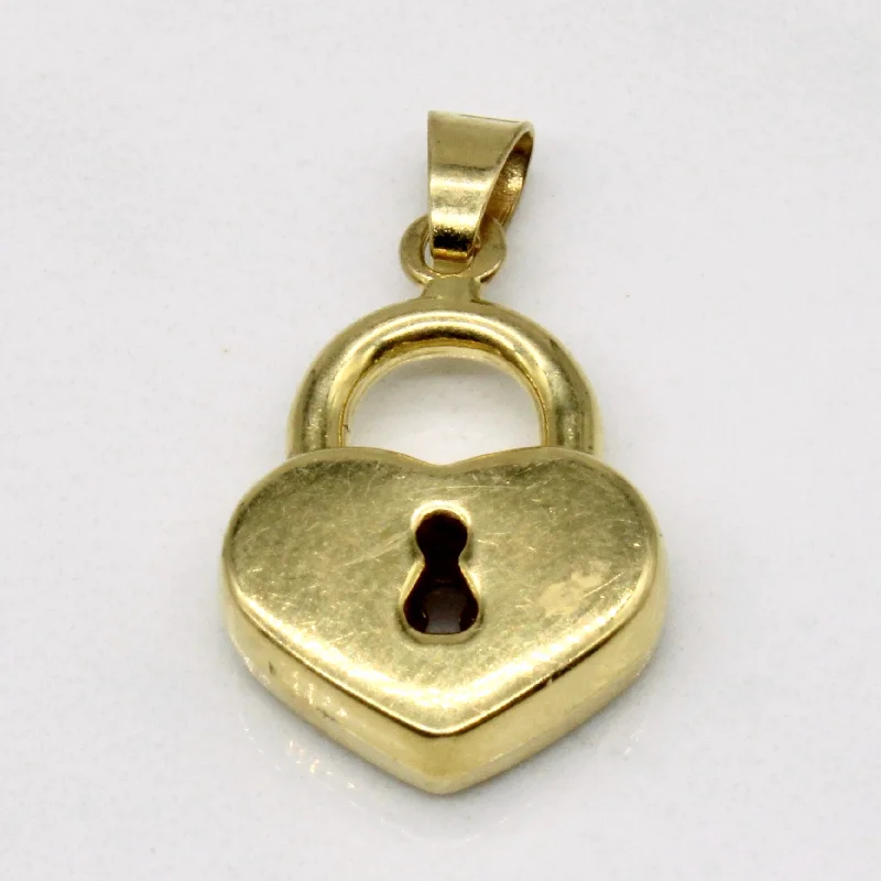 vintage floral engagement ring 18k Yellow Gold Locked Heart Charm