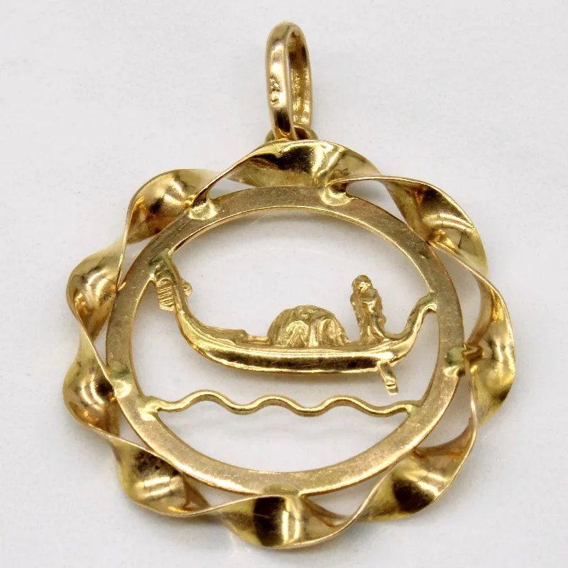 sleek black titanium ring 18k Yellow Gold Pendant