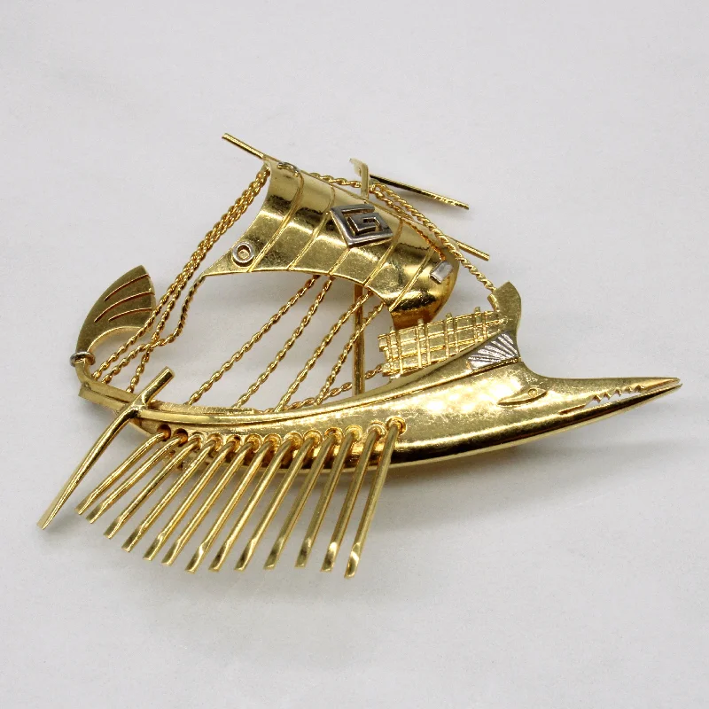 gemstone infinity bracelet 18k Yellow Gold Ship Brooch