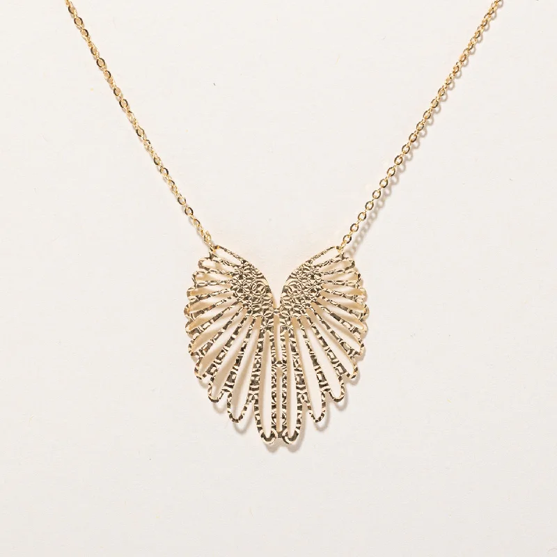 sterling silver toe ring set 18k Yellow Gold Wings Pendant Necklace | 16" |