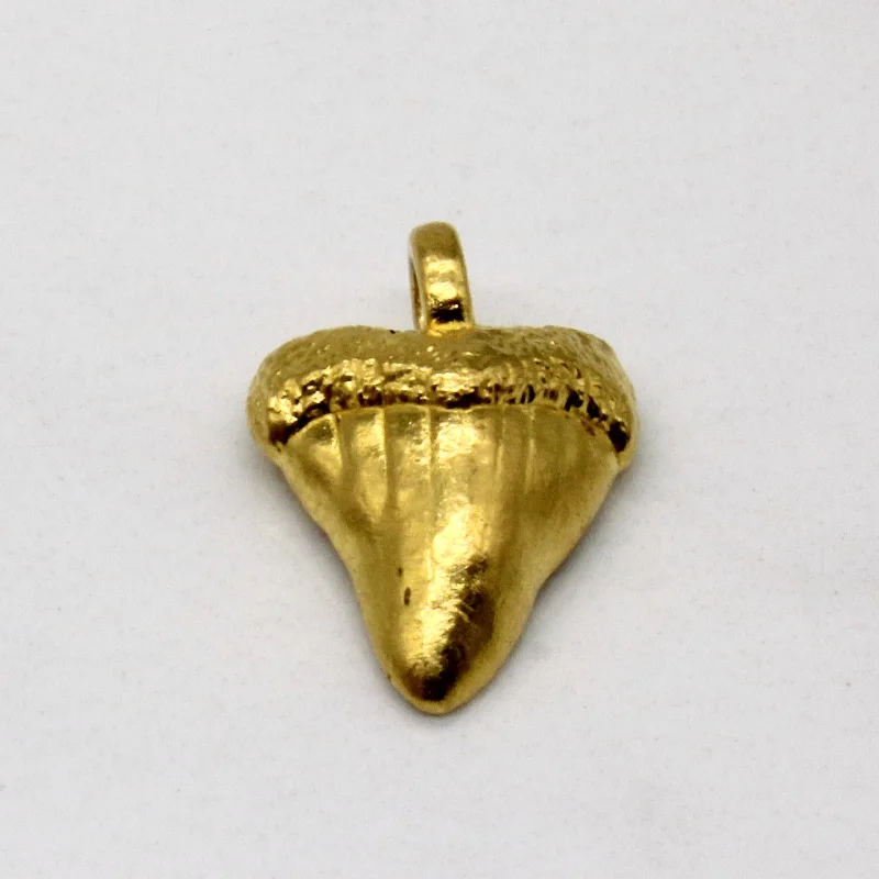 24k Yellow Gold Shark Tooth Pendant