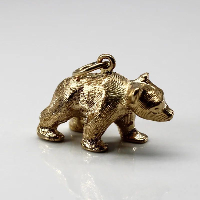 handcrafted turquoise necklace 9k Gold Bear Pendant