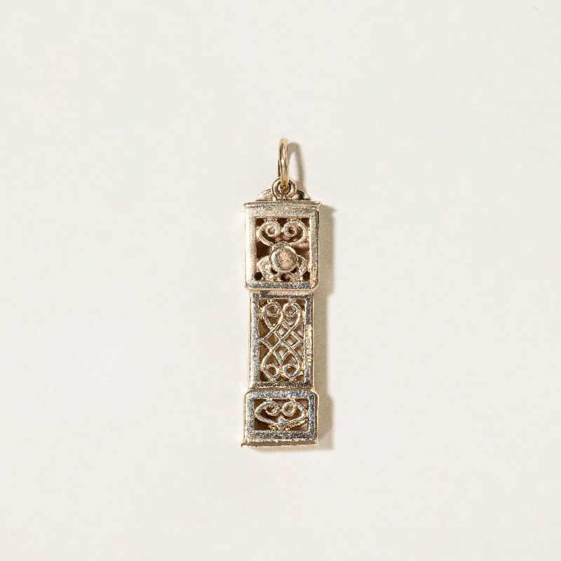 bold Cuban link bracelet men 1971 London 9k Yellow Gold 1971 London Clock Charm