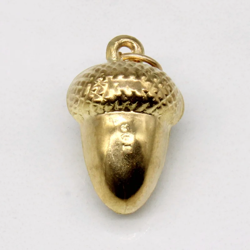 pearl and silver bracelet 9k Yellow Gold Acorn Charm
