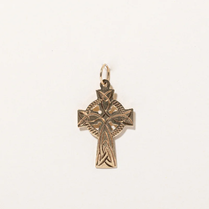 gold choker necklace simple 9k Yellow Gold Cross Charm