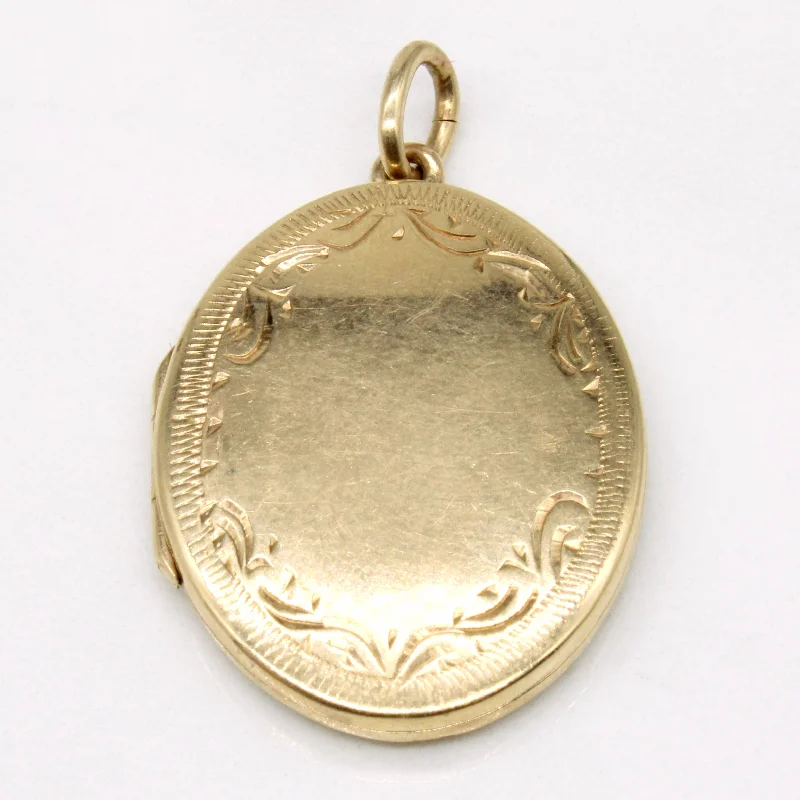 engraved pendant necklace 9k Yellow Gold Locket