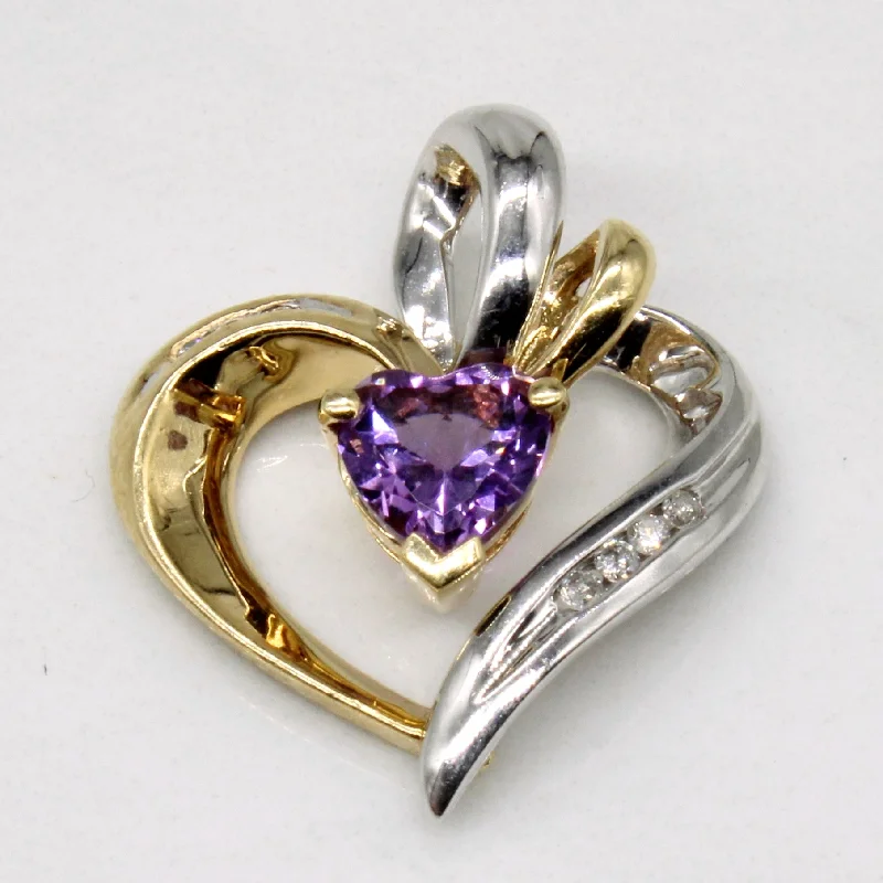 modern geometric gold ring Amethyst & Diamond Heart Pendant | 0.55ct, 0.07ctw |