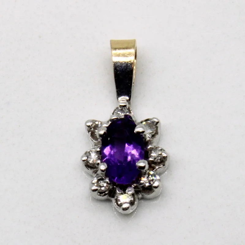 Amethyst & Diamond Pendant | 0.18ct, 0.04ctw |