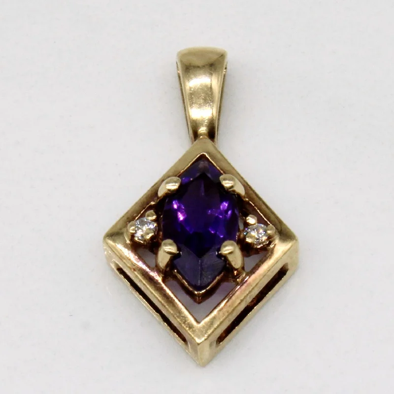 dainty sapphire gemstone bracelet Amethyst & Diamond Pendant | 0.40ct, 0.01ctw |