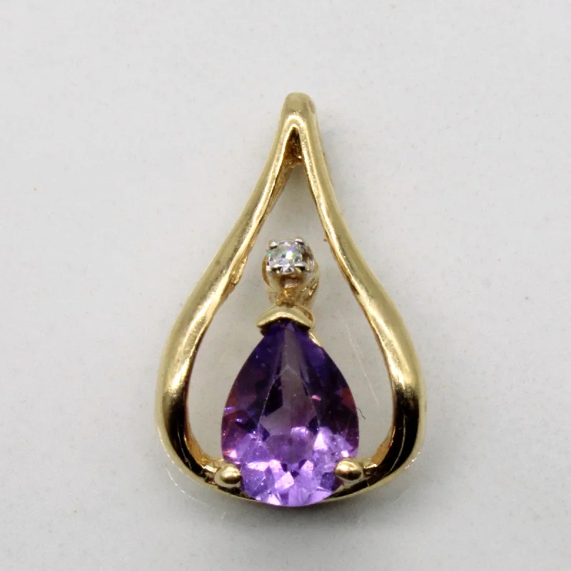 Amethyst & Diamond Pendant | 0.62ct, 0.01ct |