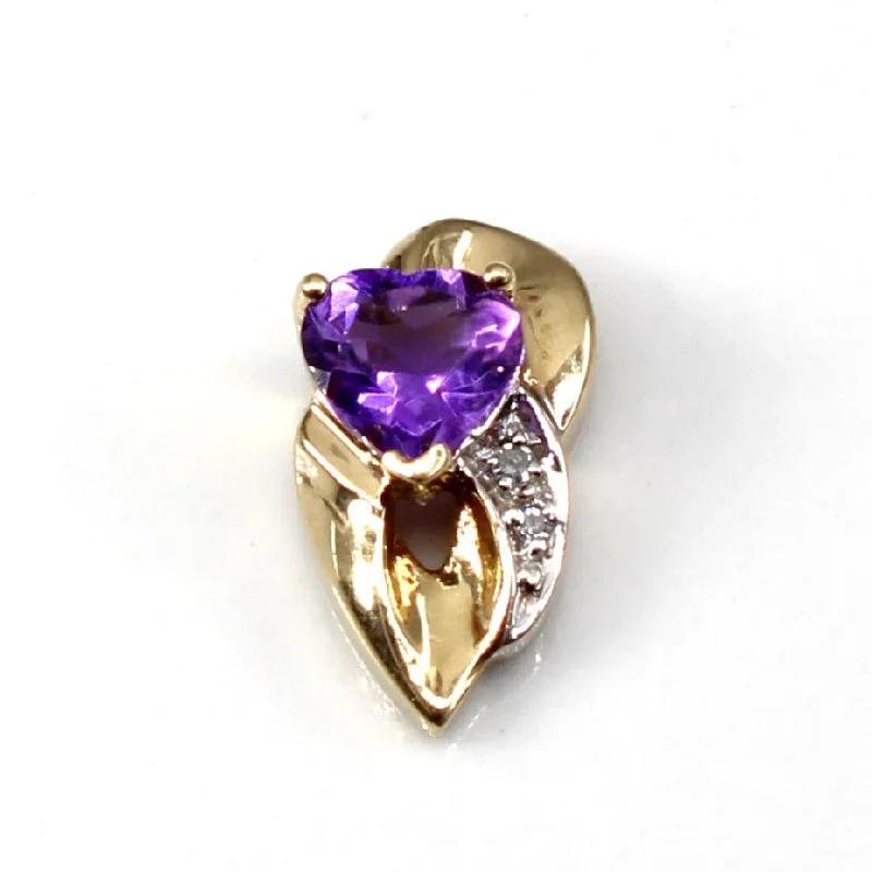 hypoallergenic earrings for sensitive ears Amethyst & Diamond Pendant | 0.70ct | 0.01ctw |
