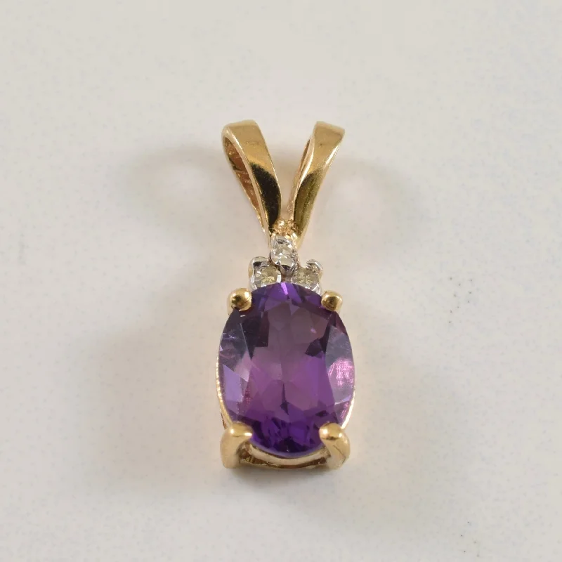 Amethyst & Diamond Pendant | 0.70ct, 0.02ctw |