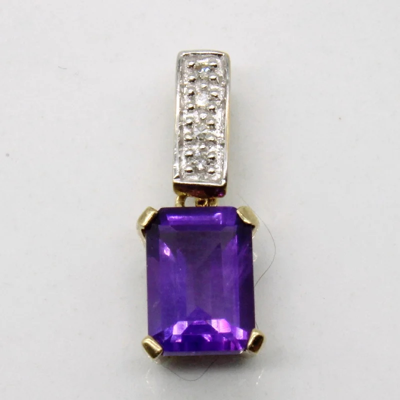 Amethyst & Diamond Pendant | 1.00ct, 0.02ctw |