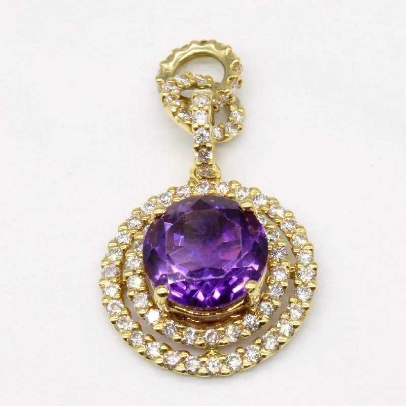 handmade braided leather necklace Amethyst & Diamond Pendant | 2.50ct, 0.83ctw |