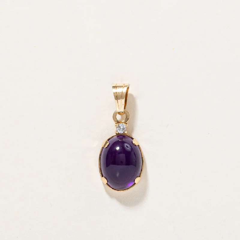 titanium black matte ring Amethyst & Diamond Pendant | 8.50ct, 0.09ct |