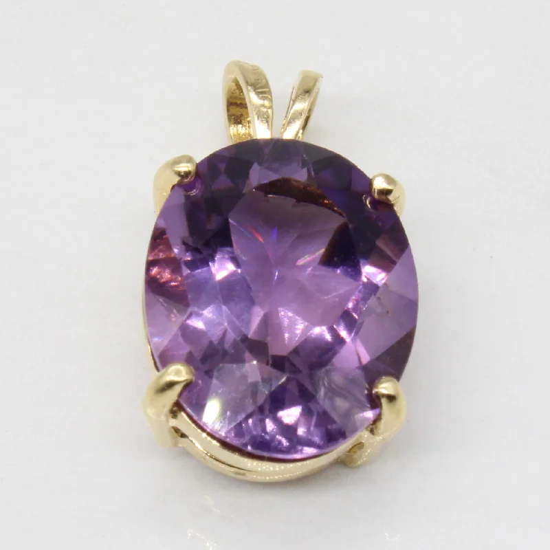 gold charm bracelet with initials Amethyst Pendant | 7.85ct |