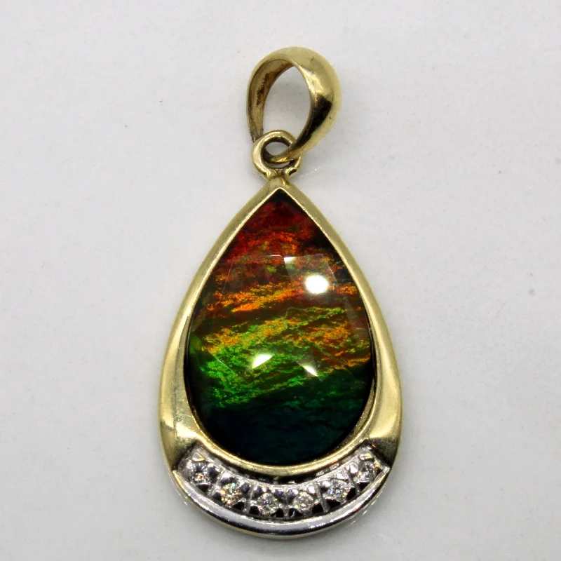 Ammolite & Diamond Pendant | 1.40ct, 0.03ctw |