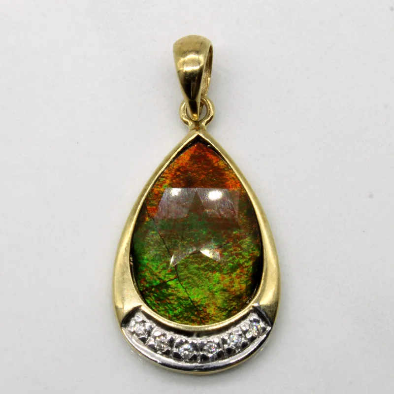 Ammolite & Diamond Pendant | 2.00ct, 0.03ctw |