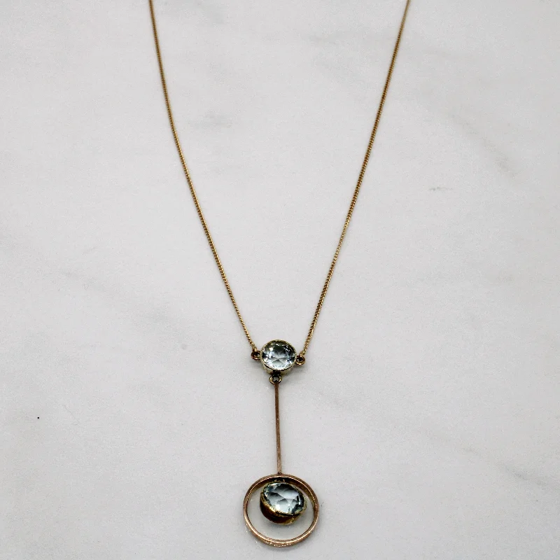 tiny star constellation bracelet Aquamarine Drop Pendant Necklace | 1.85ctw | 18" |