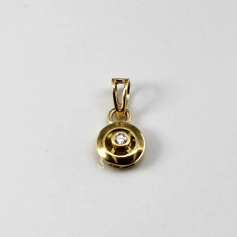 celestial lunar eclipse pendant Bezel Set Diamond Pendant | 0.04ct |