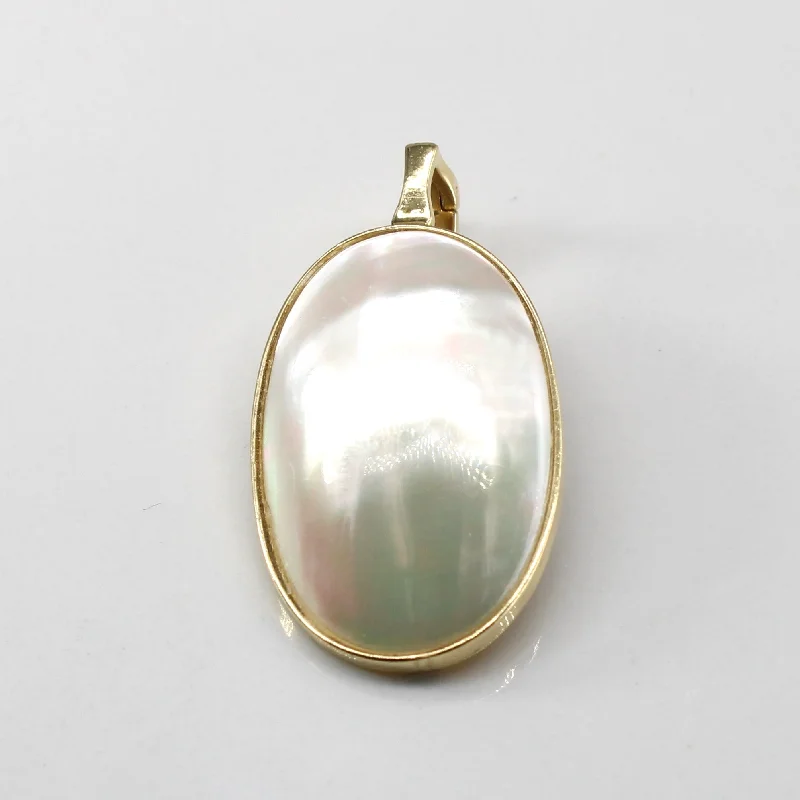 real tiger’s eye bead bracelet Bezel Set Mabe Pearl Pendant