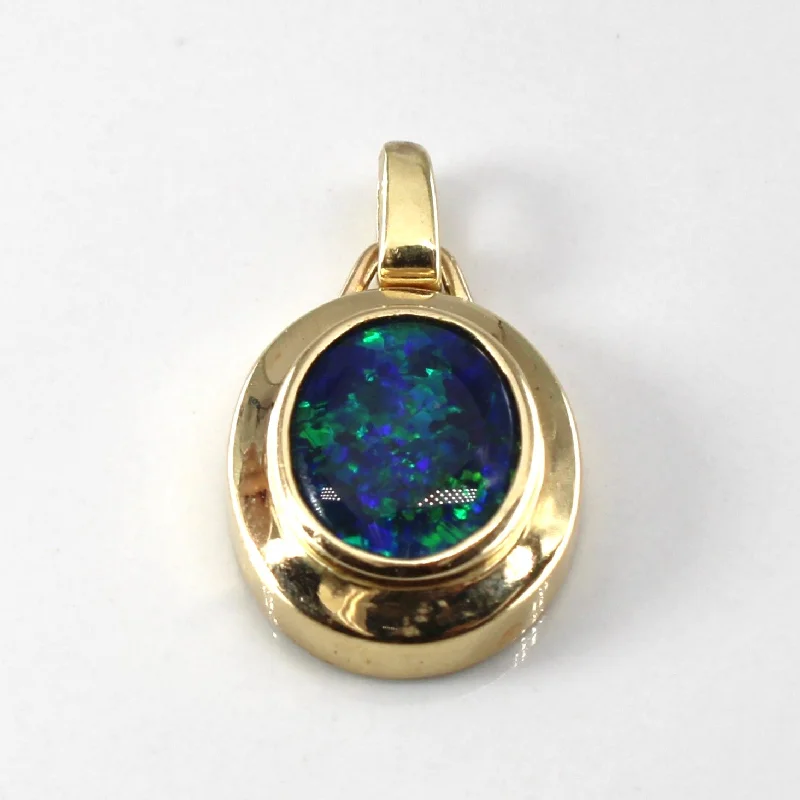 white gold infinity ring Bezel Set Opal Triplet Pendant | 0.90ct |