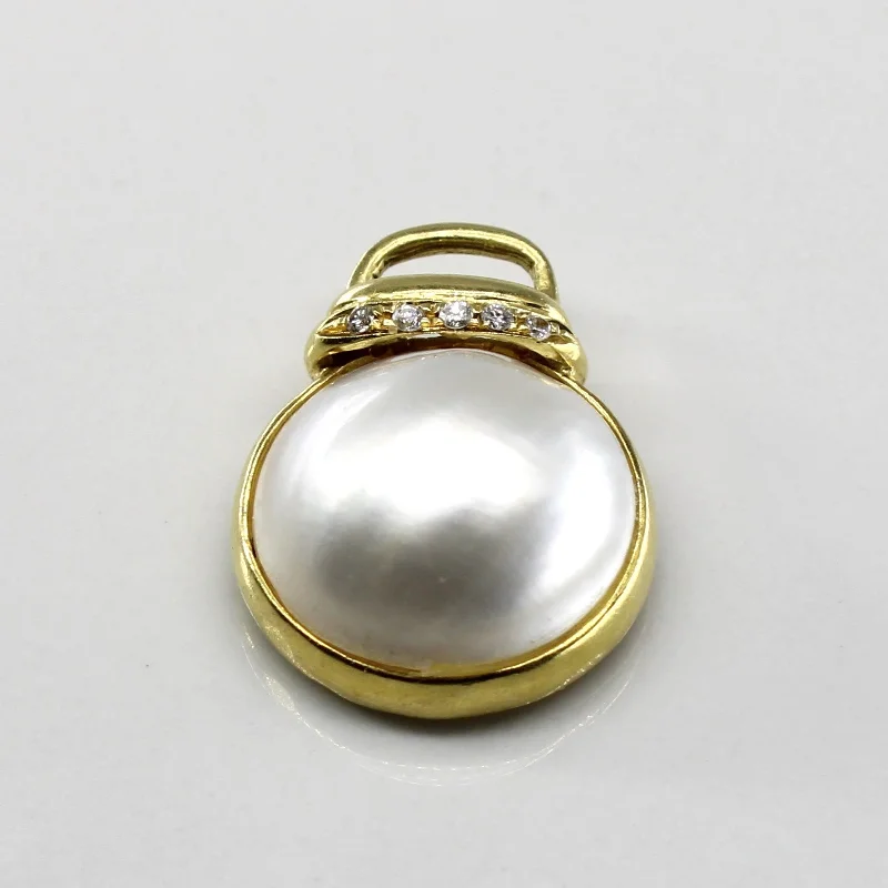handmade resin flower earrings Bezel Set Pearl & Diamond Pendant | 0.05ctw |