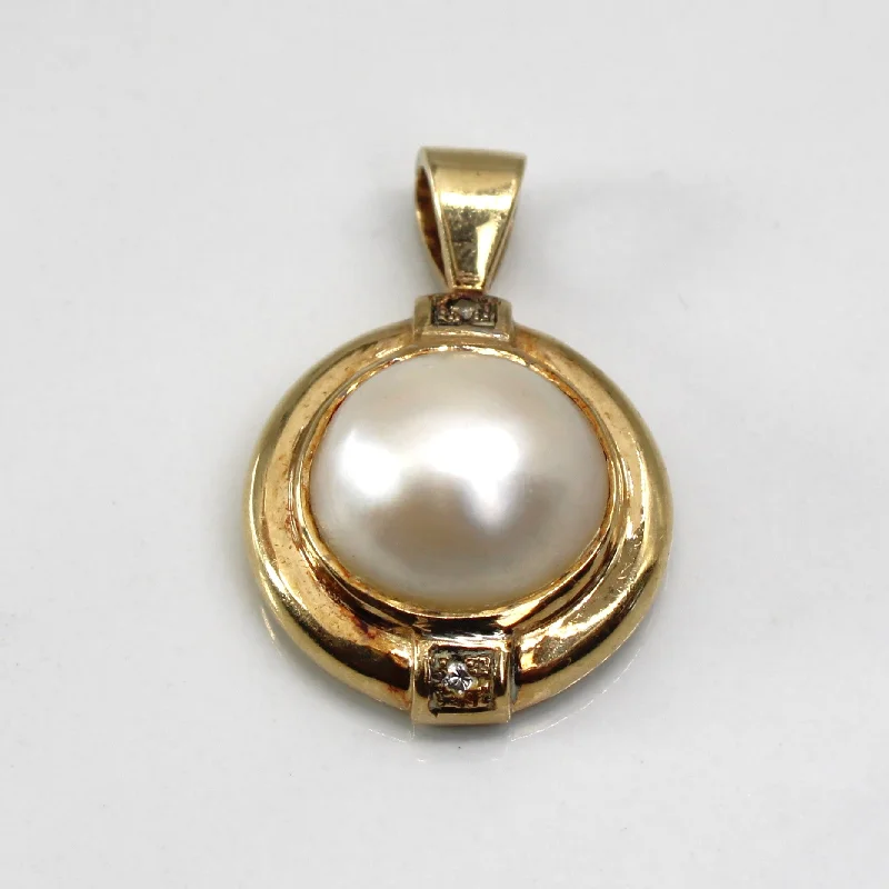 raw crystal cuff bracelet Bezel Set Pearl Pendant | 0.03ctw |