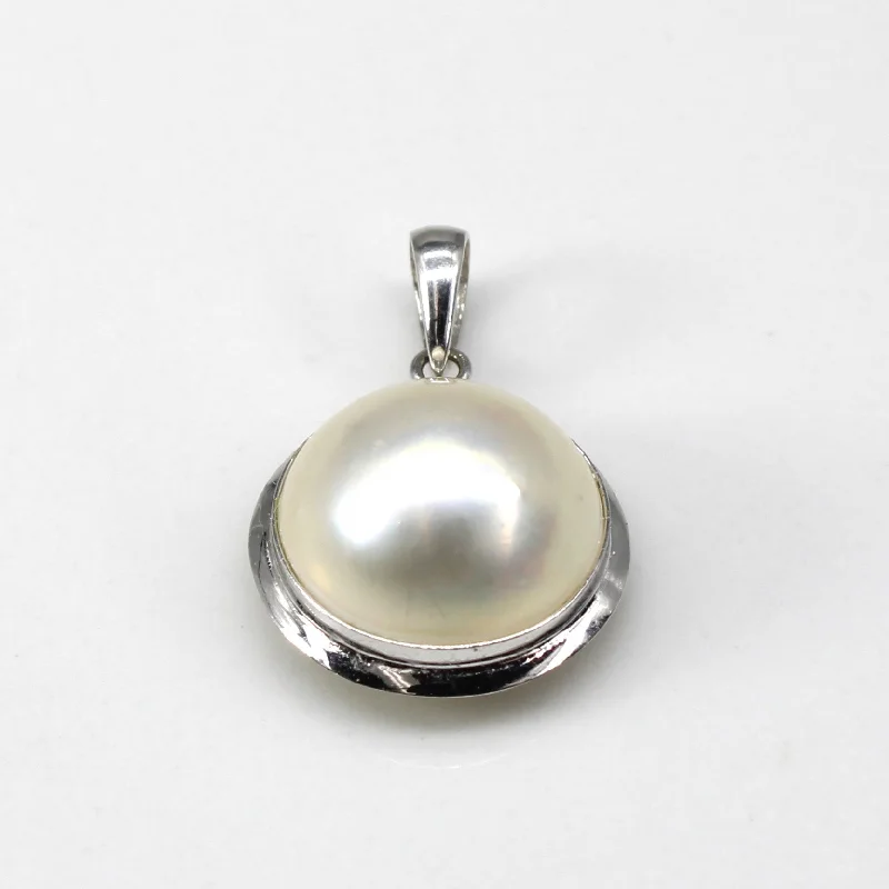 minimalist silver stacking bangles Bezel Set Pearl Pendant