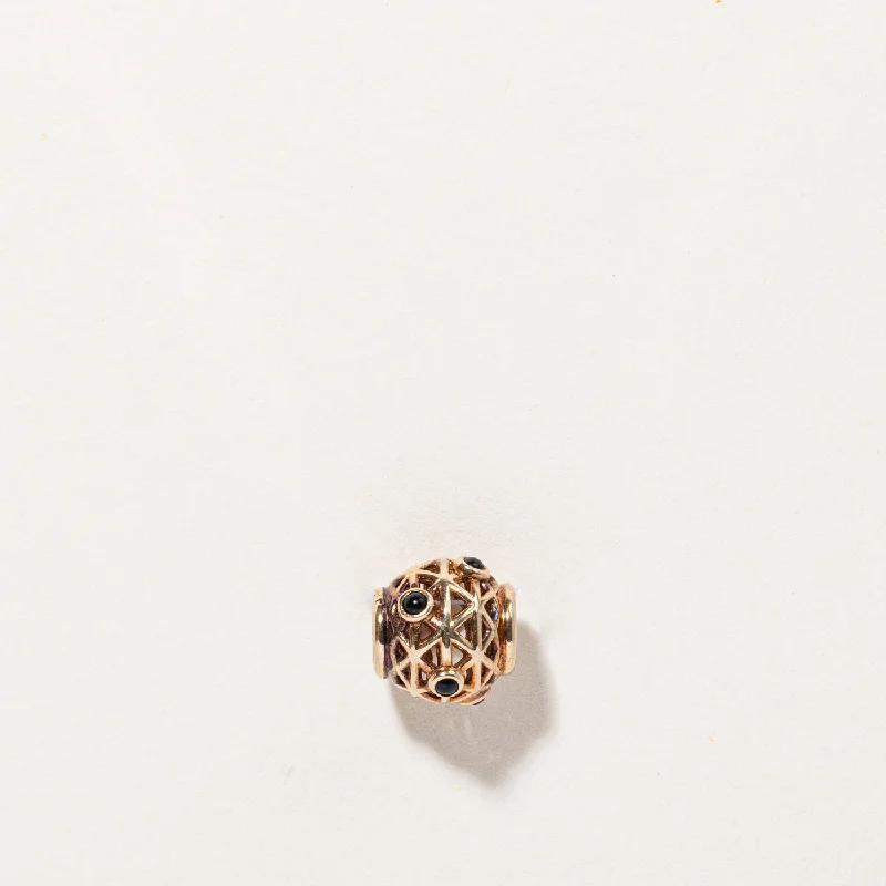 hammered sterling silver band Black Onyx Charm | 0.18ctw |