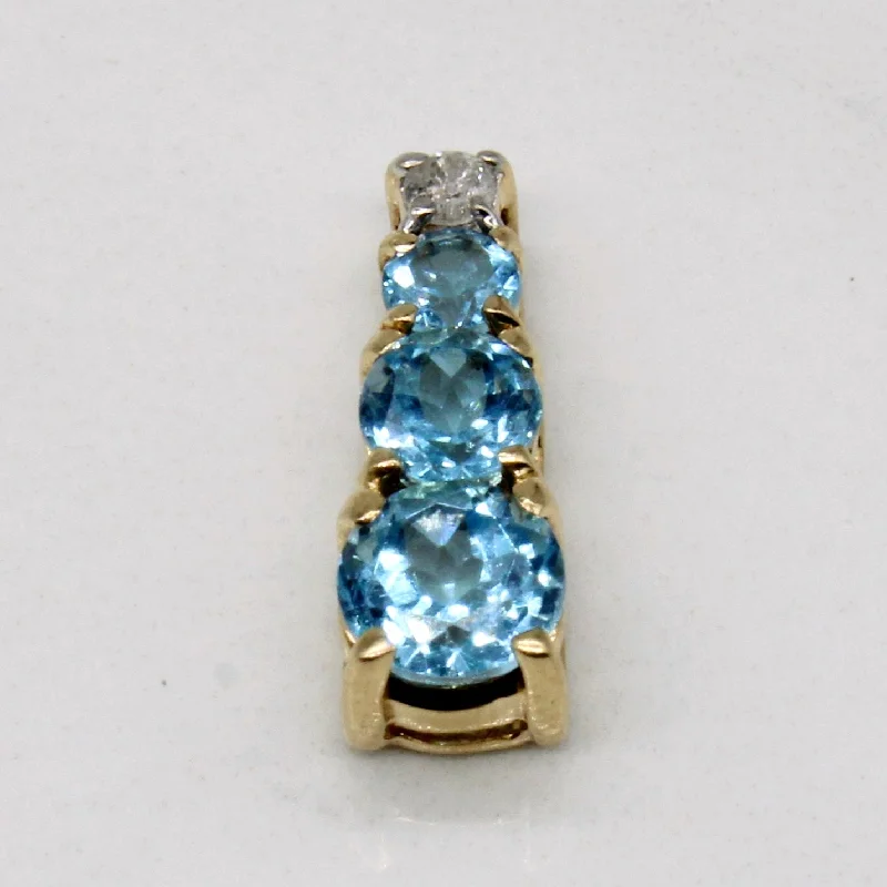 celestial orbit ring set Blue Topaz & Diamond Colum Pendant | 0.80ctw, 0.04ct |