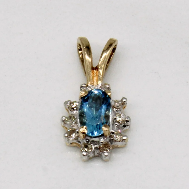 elegant aquamarine drop earrings Blue Topaz & Diamond Pendant | 0.30ct, 0.05ctw |