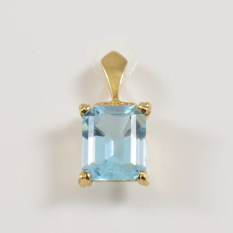 Blue Topaz & Diamond Pendant | 2.80ct, 0.02ctw |