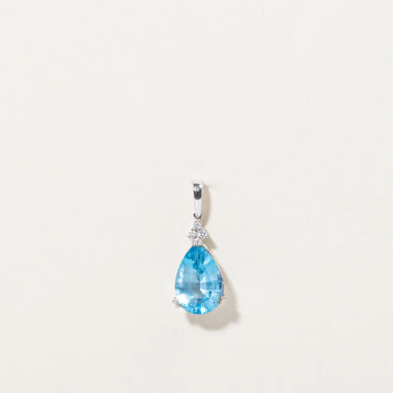 snake chain bracelet gold Blue Topaz & Diamond Pendant | 3.69ct, 0.04ctw |