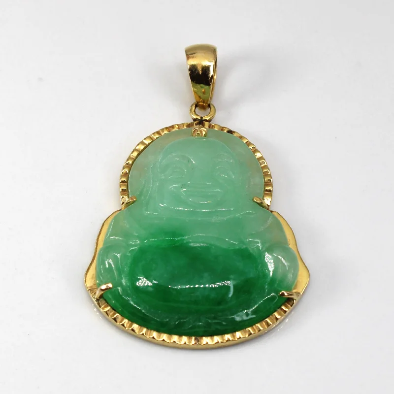 infinity couple’s ring matching set Carved Buddha Jadeite Gold Pendant |20.00ct |