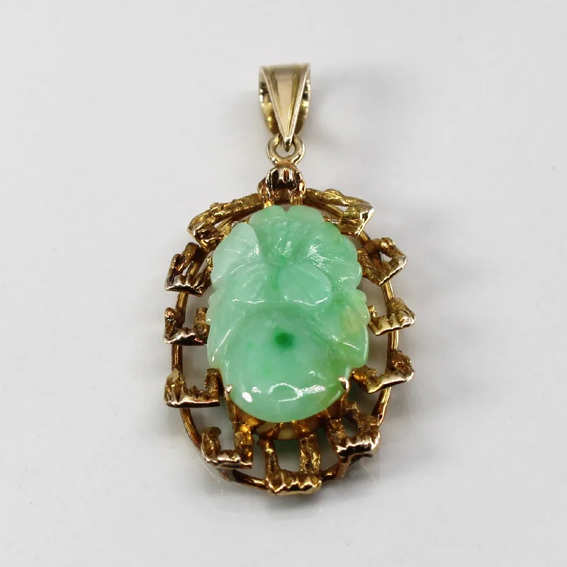 vintage marcasite brooch floral Carved Jadeite Pendant | 1.90ct |