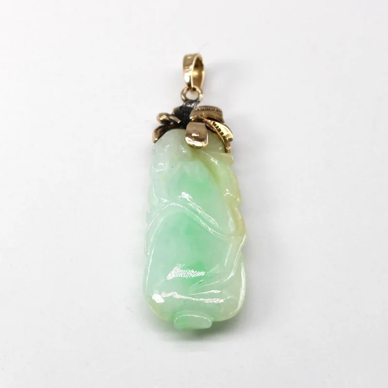 gold and diamond nose stud Carved Jadeite Pendant | 10.00ct |