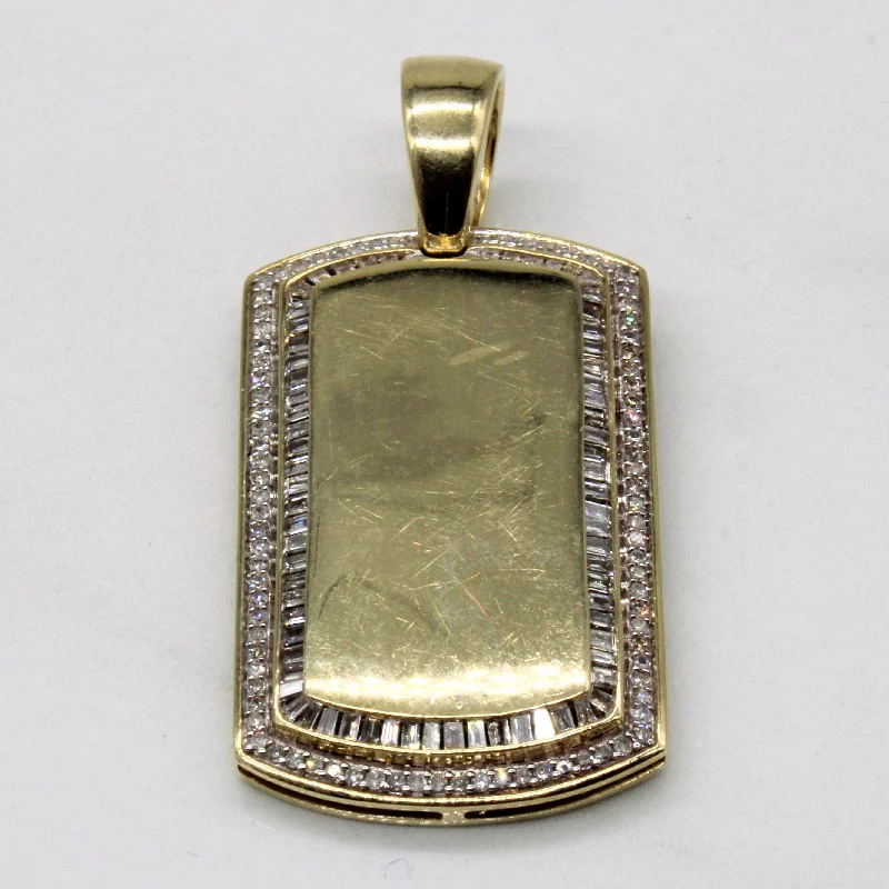 Channel Set Diamond Dog Tag Pendant | 0.47ctw |