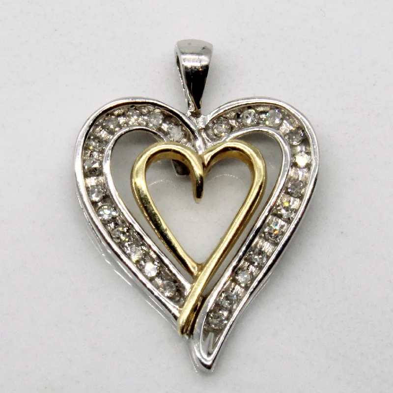 Channel Set Diamond Heart Pendant | 0.10ctw |