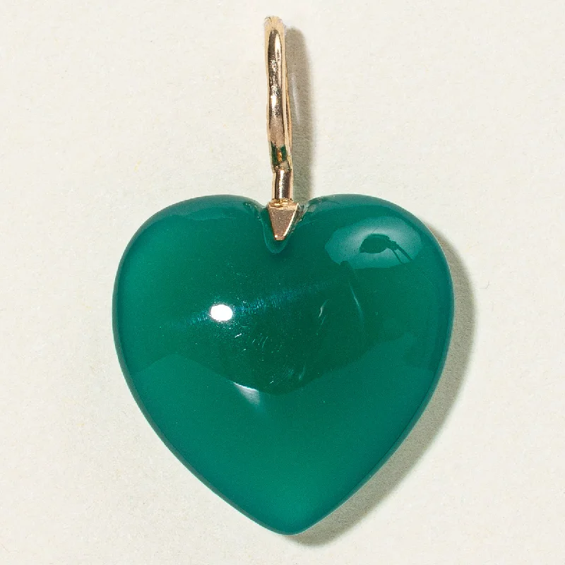 minimalist gold crescent moon necklace Chrysoprase Heart Charm | 8.50ct |