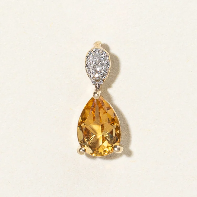 gold mesh bangle bracelet Citrine & Diamond Pendant | 0.50ct, 0.02ctw |