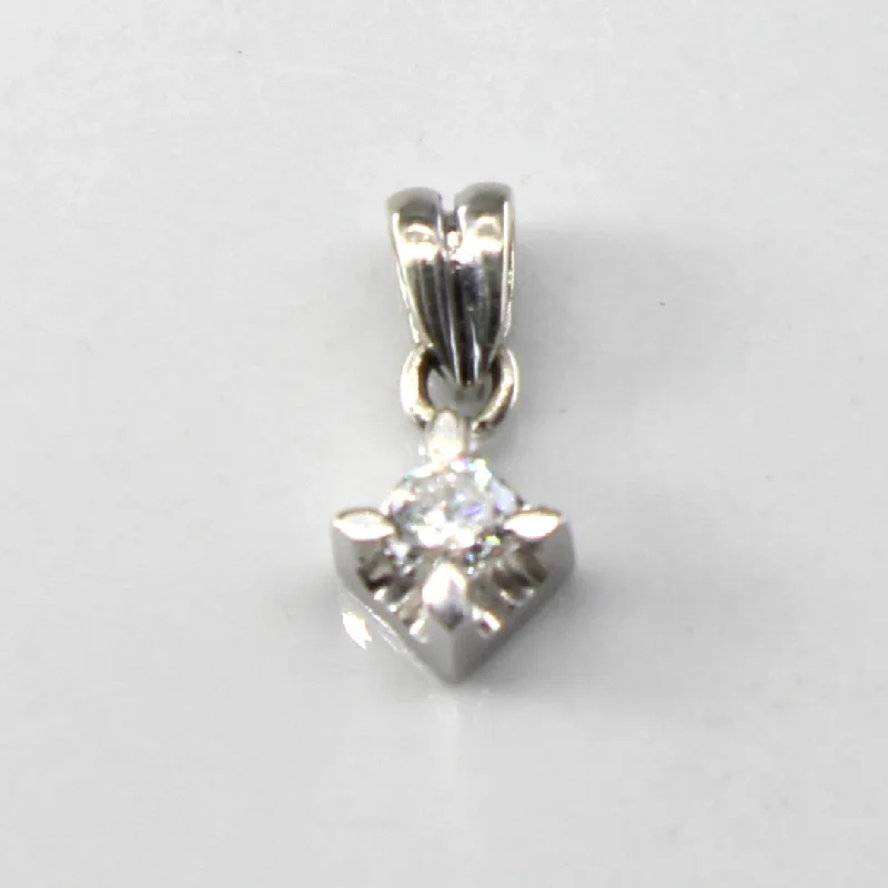 rose gold bezel ring Claw Set Solitaire Diamond Pendant | 0.13ct |