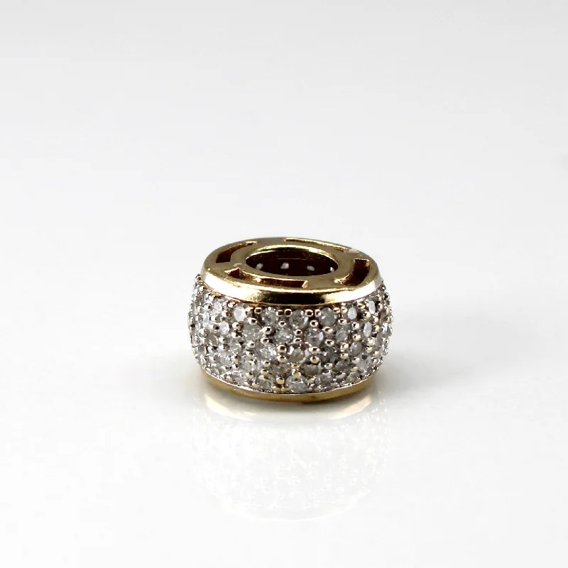 silver-plated bar necklace Cluster Diamond 10k Gold Charm | 0.22ctw |