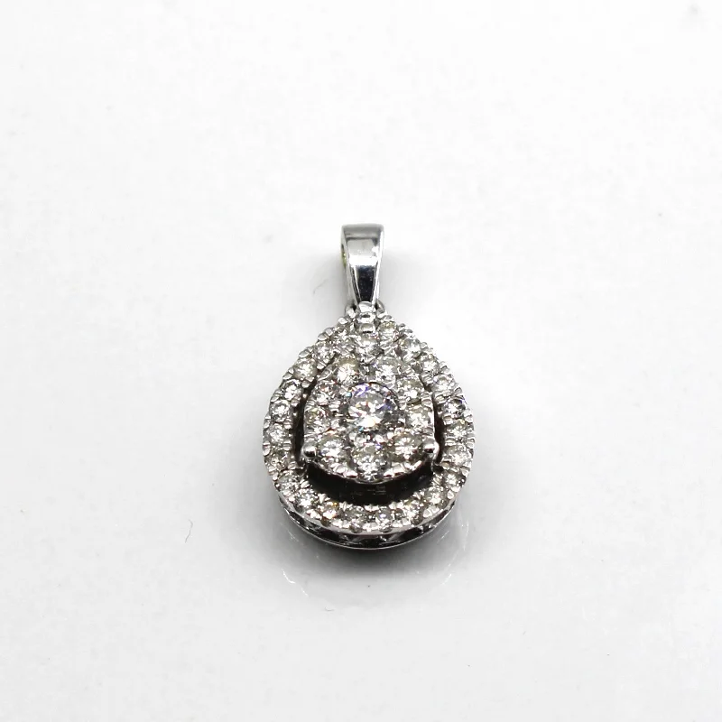 sterling silver charm anklet Cluster Diamond Drop Pendant | 0.37ctw |
