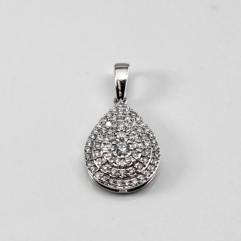 dainty sapphire stacking rings Cluster Diamond Drop Pendant | 0.40ctw |