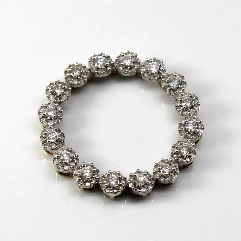 minimalist rose gold bracelet Cluster Diamond Eternity Pendant | 1.00ctw |