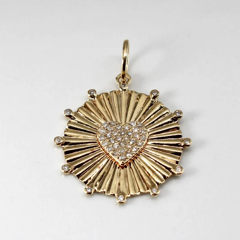 white topaz stacking rings Cluster Diamond Heart Gold Pendant | 0.28ctw |