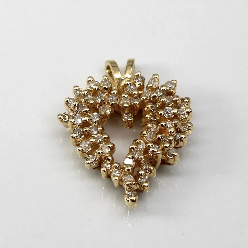 tiny diamond cross necklace Cluster Diamond Heart Pendant | 0.50ctw |