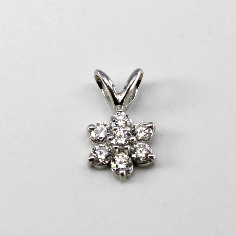 twisted rope gold chain Cluster Diamond Pendant | 0.21ctw |