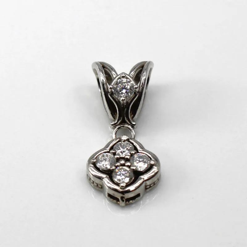 rose gold initial pendant necklace Cluster Diamond Pendant | 0.42ctw |